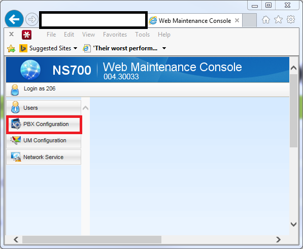 NS700 Console PBX Configuration